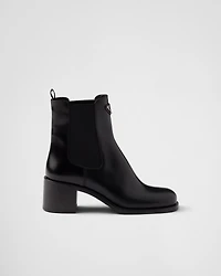 Brushed leather booties