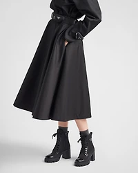 Re-Nylon and leather booties