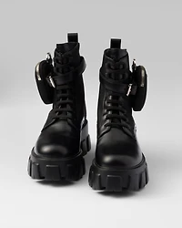 Monolith leather and Re-Nylon boots with pouch