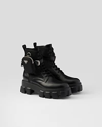 Monolith leather and Re-Nylon boots with pouch