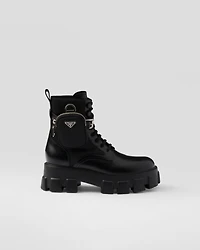 Monolith leather and Re-Nylon boots with pouch