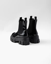Monolith patent leather booties