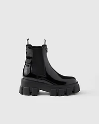 Monolith patent leather booties