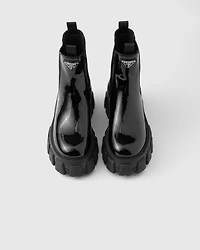 Monolith patent leather booties