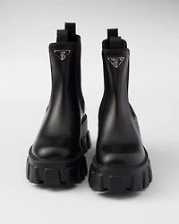 Monolith brushed leather booties