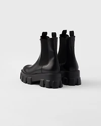 Monolith brushed leather booties