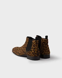 Printed leather booties
