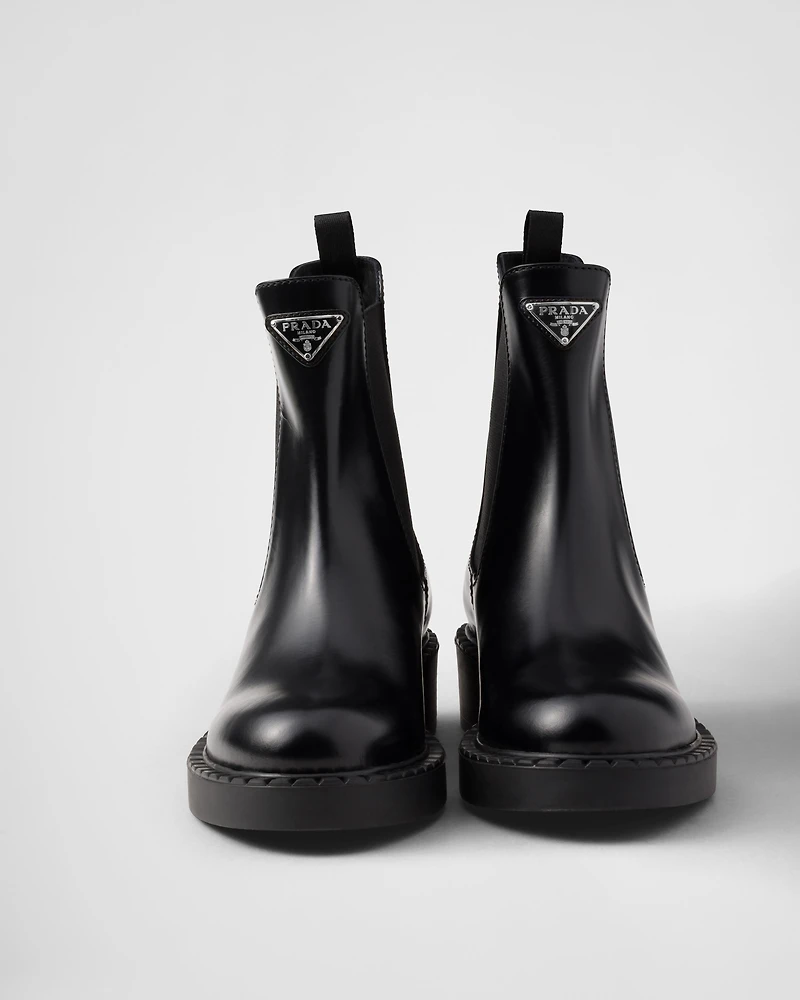 Brushed leather Chelsea boots