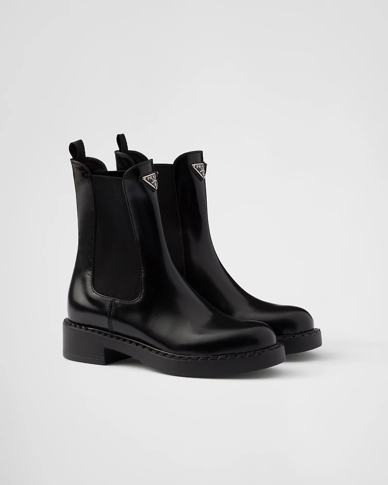 Brushed leather Chelsea boots