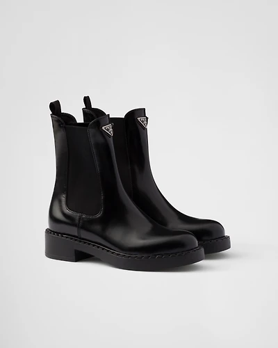 Brushed leather Chelsea boots