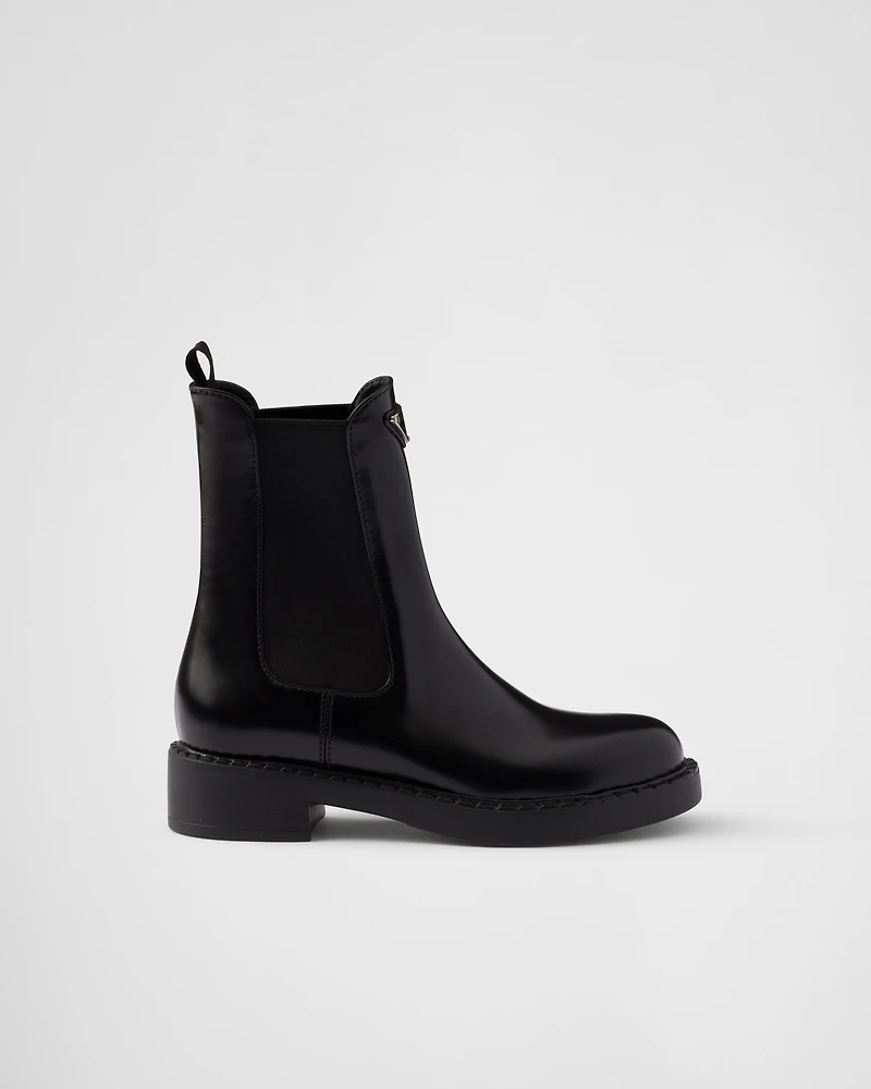 Brushed leather Chelsea boots