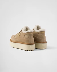 Suede mid-top sneakers
