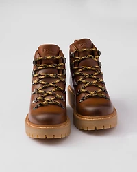 Leather laced booties