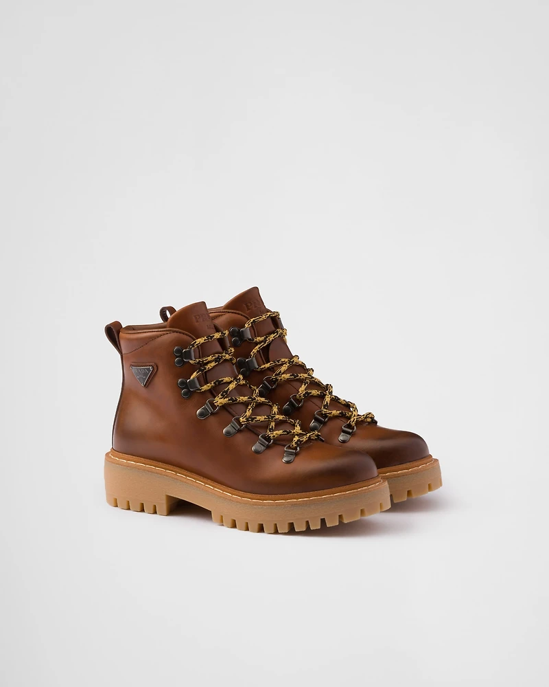 Leather laced booties