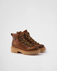 Leather laced booties