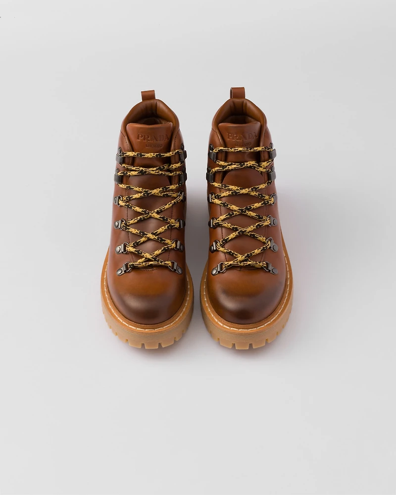 Leather laced booties