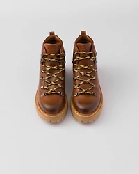 Leather laced booties