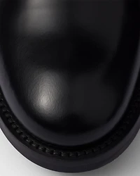 Brushed leather ankle boots