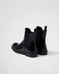 Brushed leather ankle boots