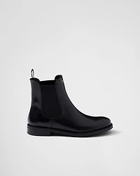 Brushed leather ankle boots