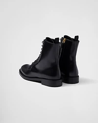 Brushed leather ankle boots