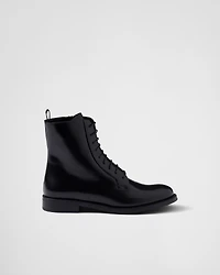 Brushed leather ankle boots