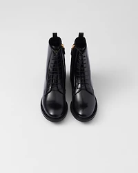 Brushed leather ankle boots