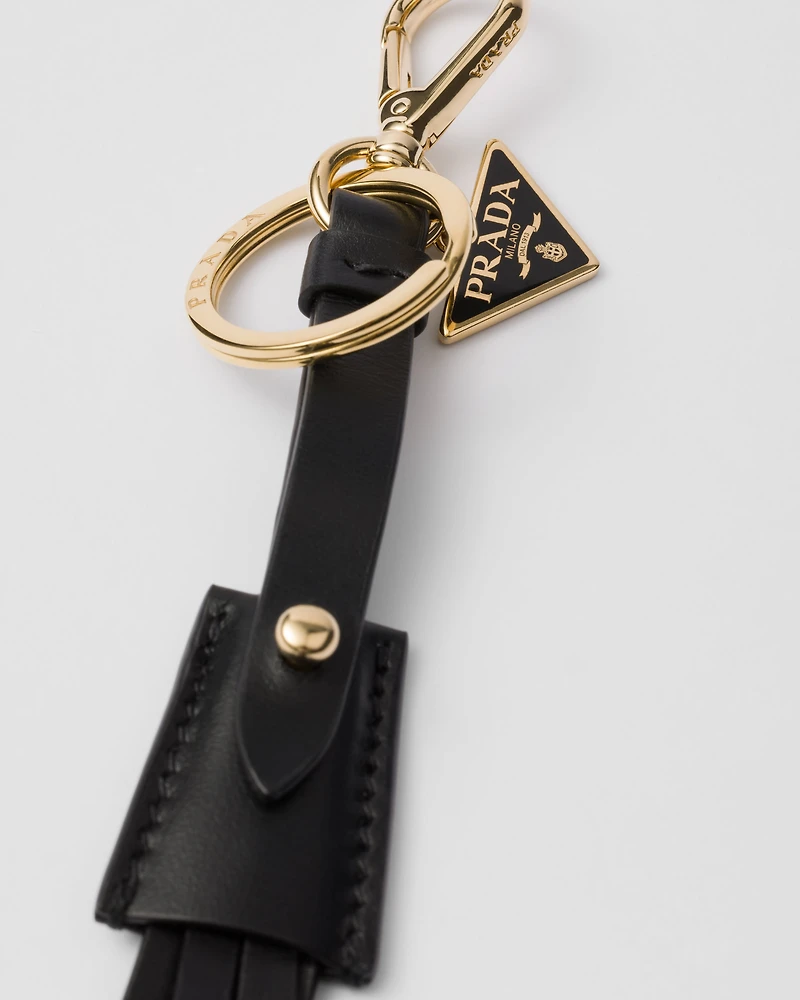 Leather bag charm and keychain
