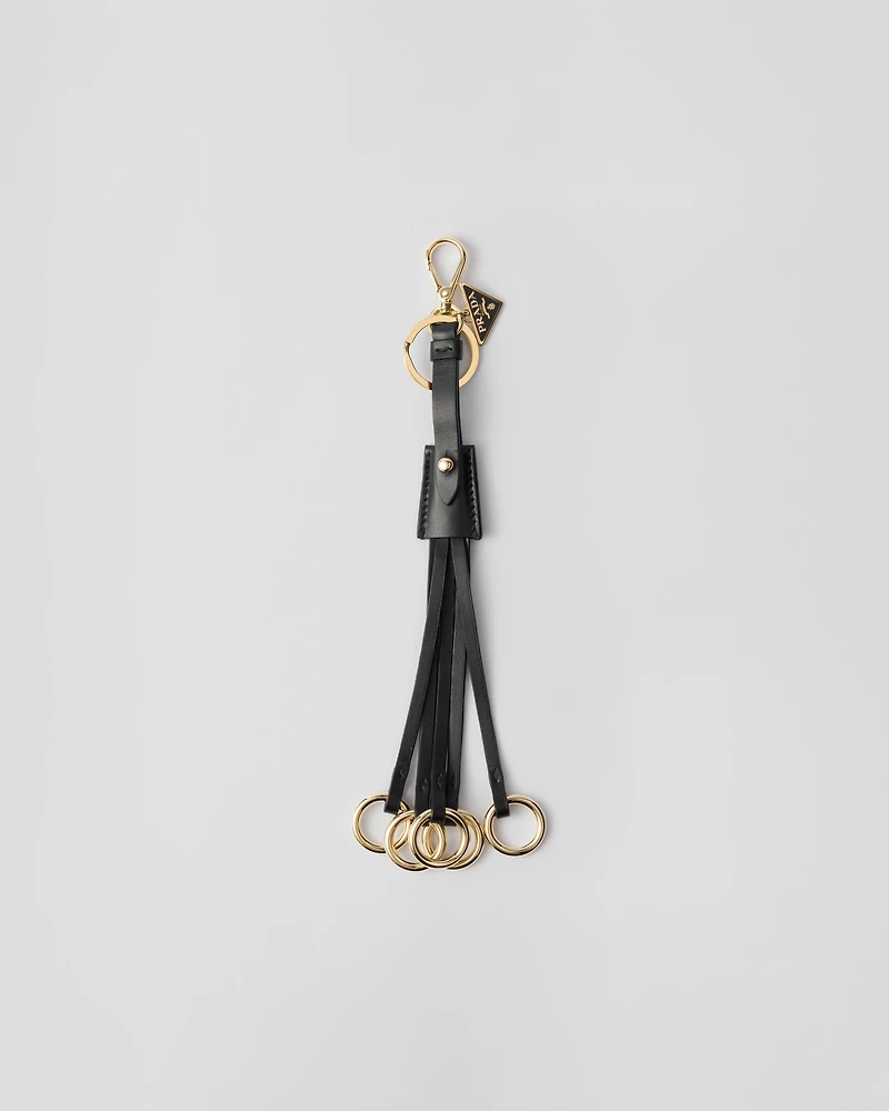 Leather bag charm and keychain