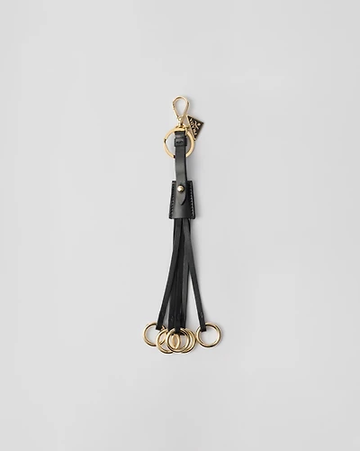 Leather bag charm and keychain