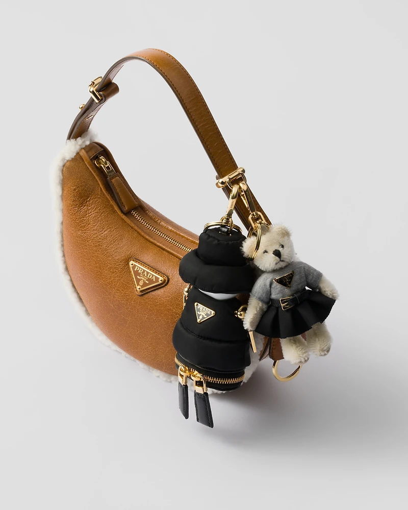 Teddy bag charm with metal ring