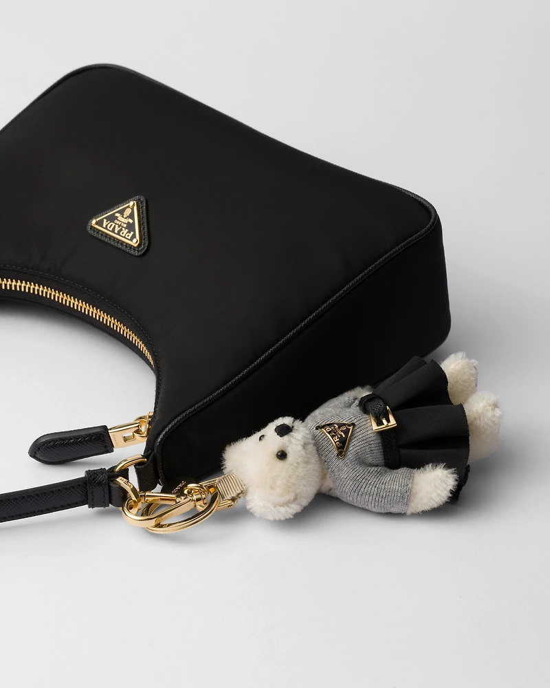 Teddy bag charm with metal ring