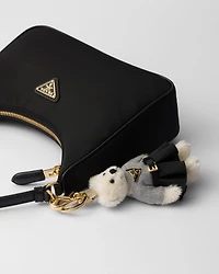 Teddy bag charm with metal ring
