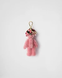 Teddy bag charm with metal ring