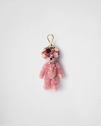 Teddy bag charm with metal ring