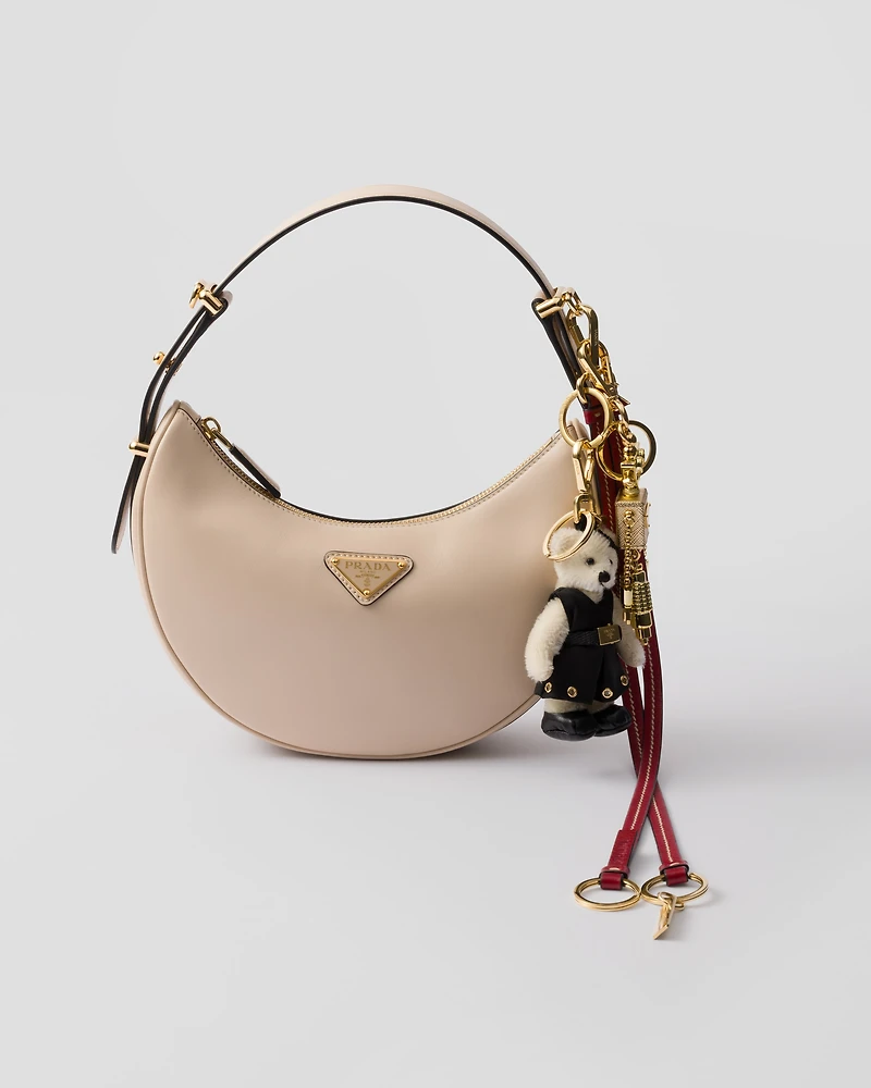 Teddy bag charm with metal ring