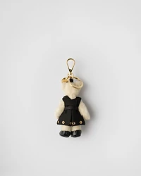 Teddy bag charm with metal ring
