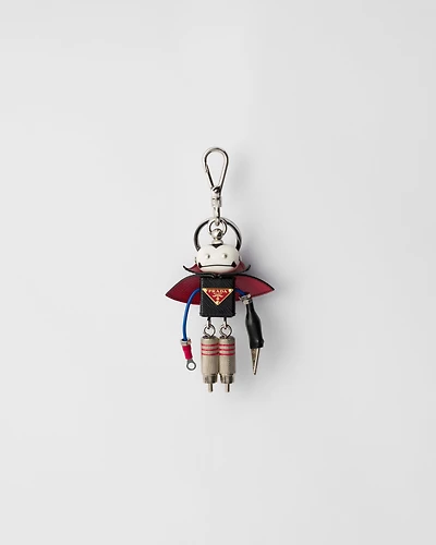 Robot Saffiano leather bag charm