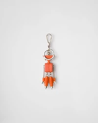 Robot Saffiano leather bag charm