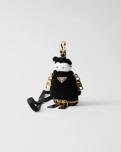 Soft Robot velvet bag charm with shoulder strap