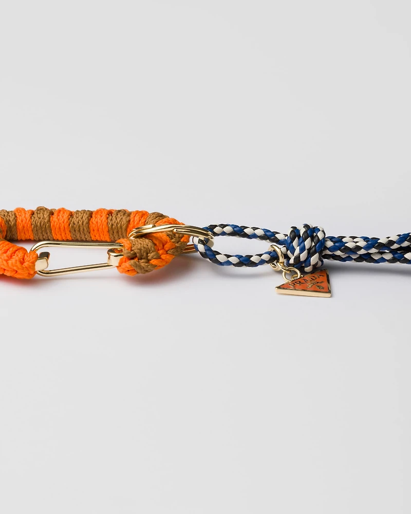 Cord and leather bag charm