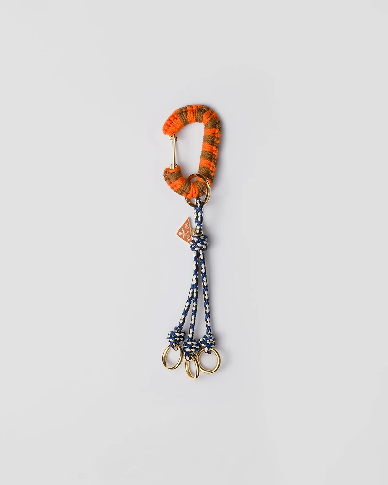 Cord and leather bag charm