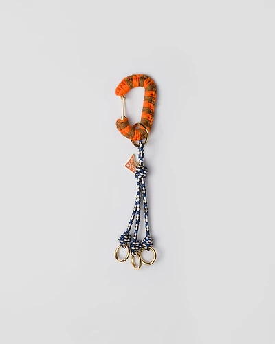 Cord and leather bag charm