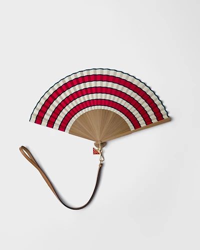 Fan with leather strap