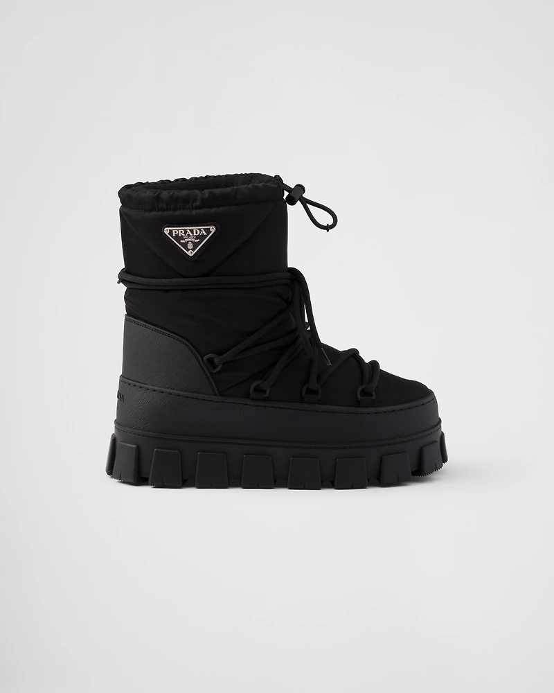 Re-Nylon gabardine après-ski boots