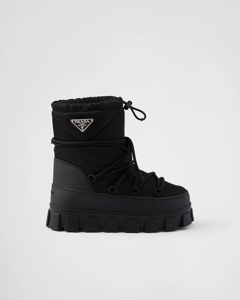 Re-Nylon gabardine après-ski boots