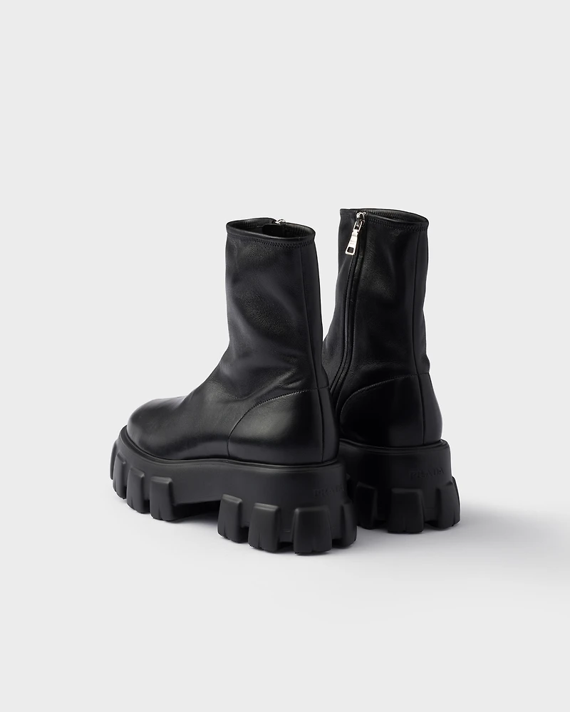 Monolith stretch nappa leather booties