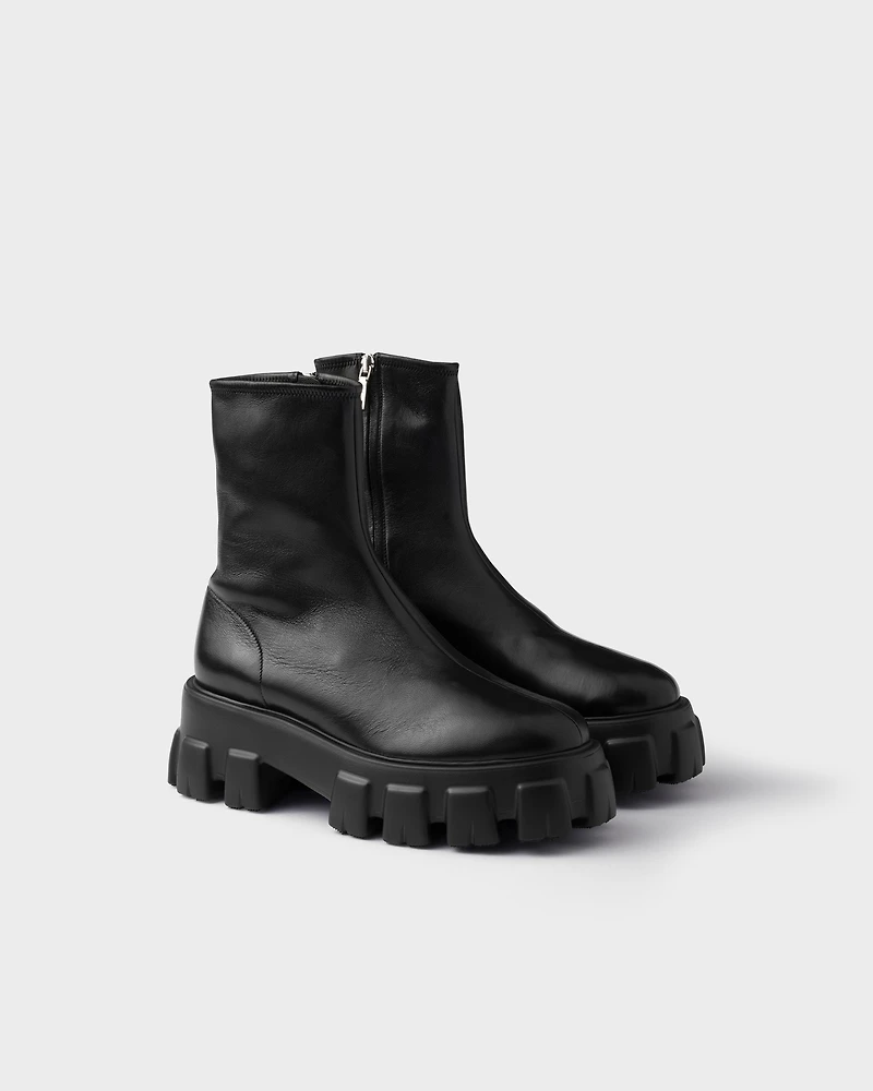 Monolith stretch nappa leather booties