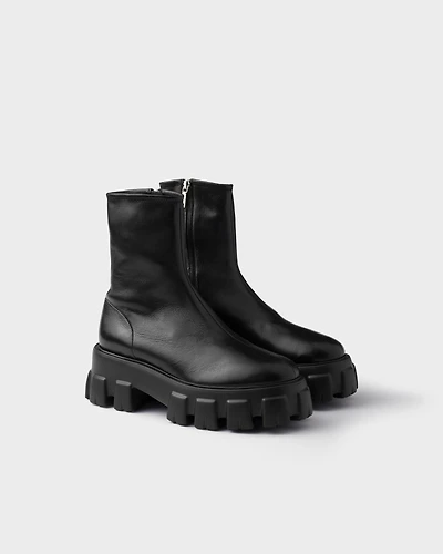 Monolith stretch nappa leather booties