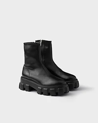 Monolith stretch nappa leather booties
